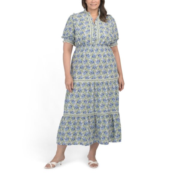 MAX STUDIO LONDON Cream Plus Tiered Maxi Dress - Picture 1 of 2